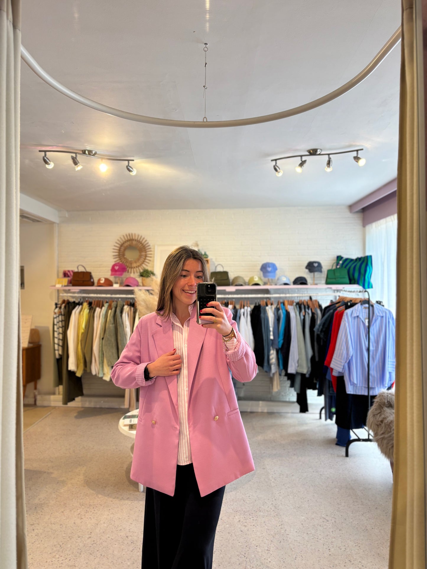 candy-pink blazer
