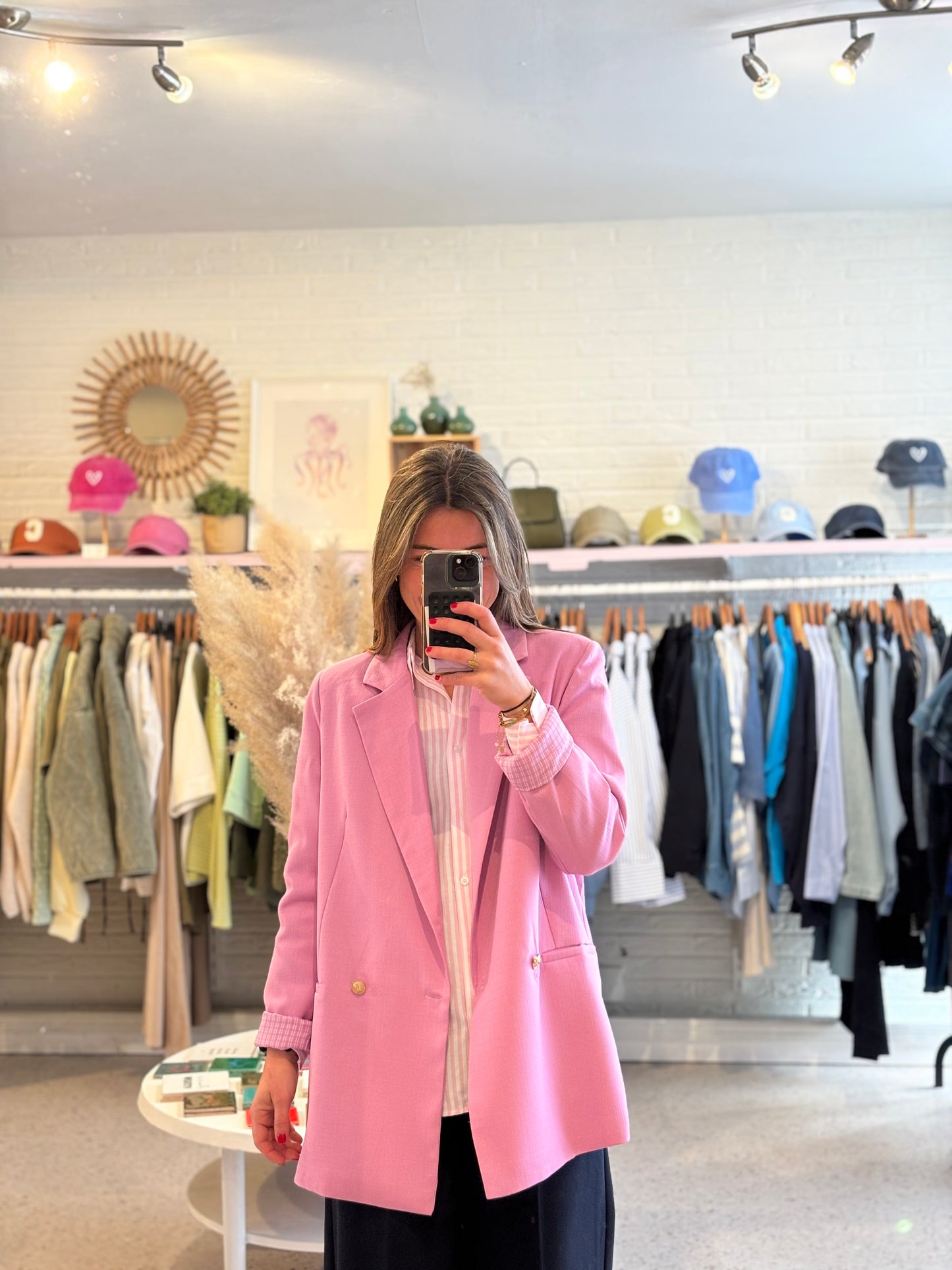 candy-pink blazer