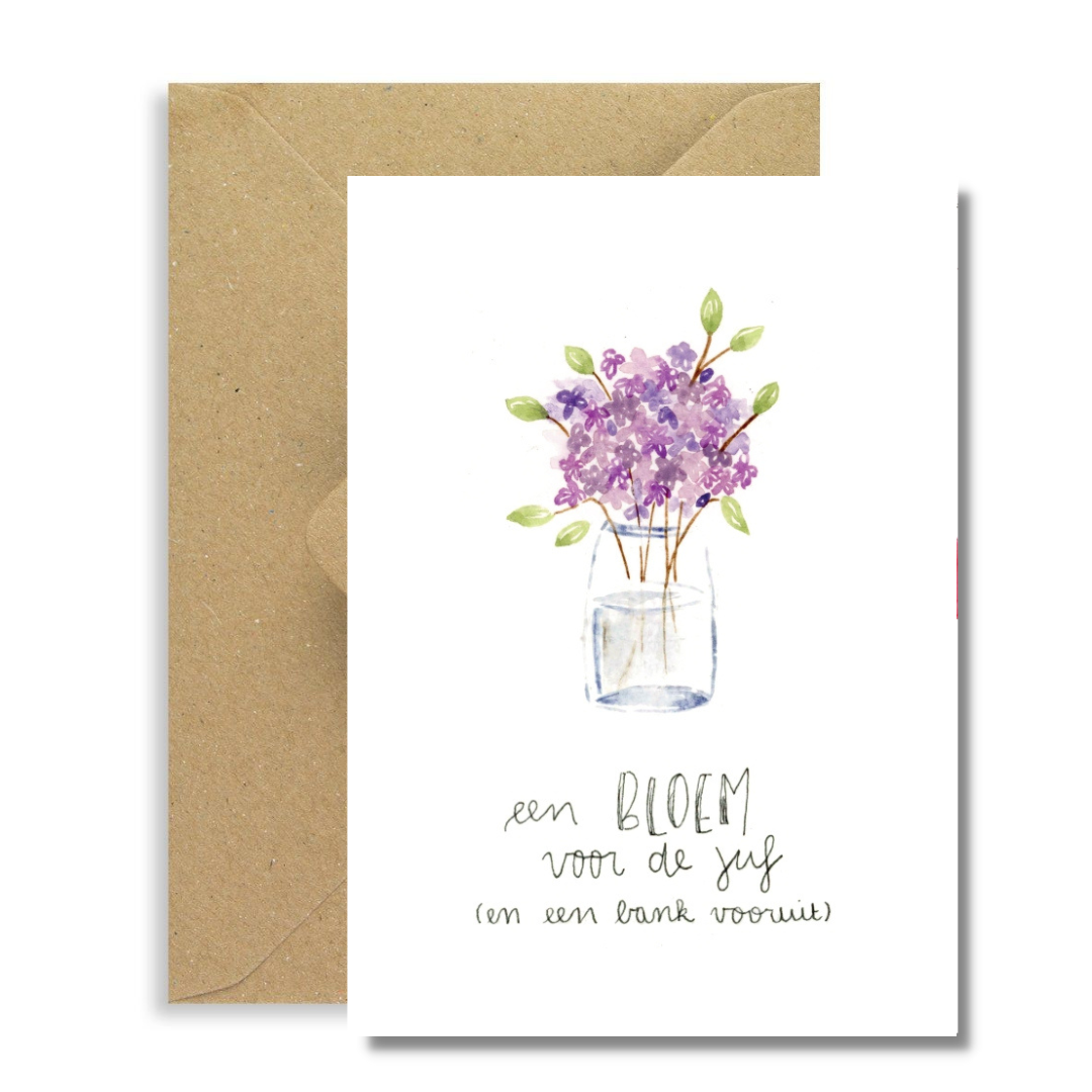 Een bloem voor de juf (en een bank voorruit)