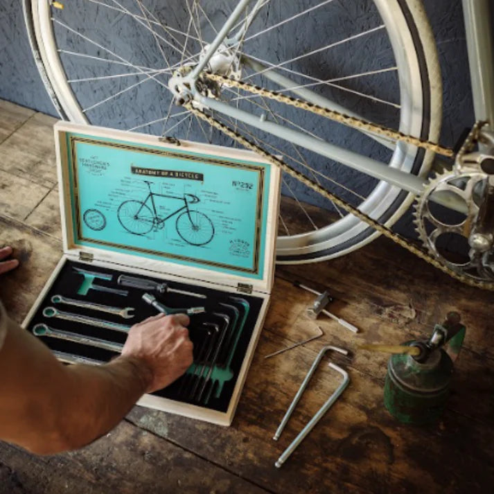 Bicycle Tool Kit in Wooden Box